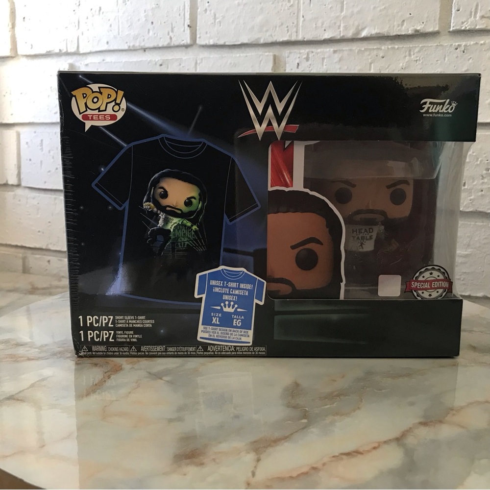 Funko WWE Pop & Tee Set Roman Reigns T-Shirt Size XL New Sealed